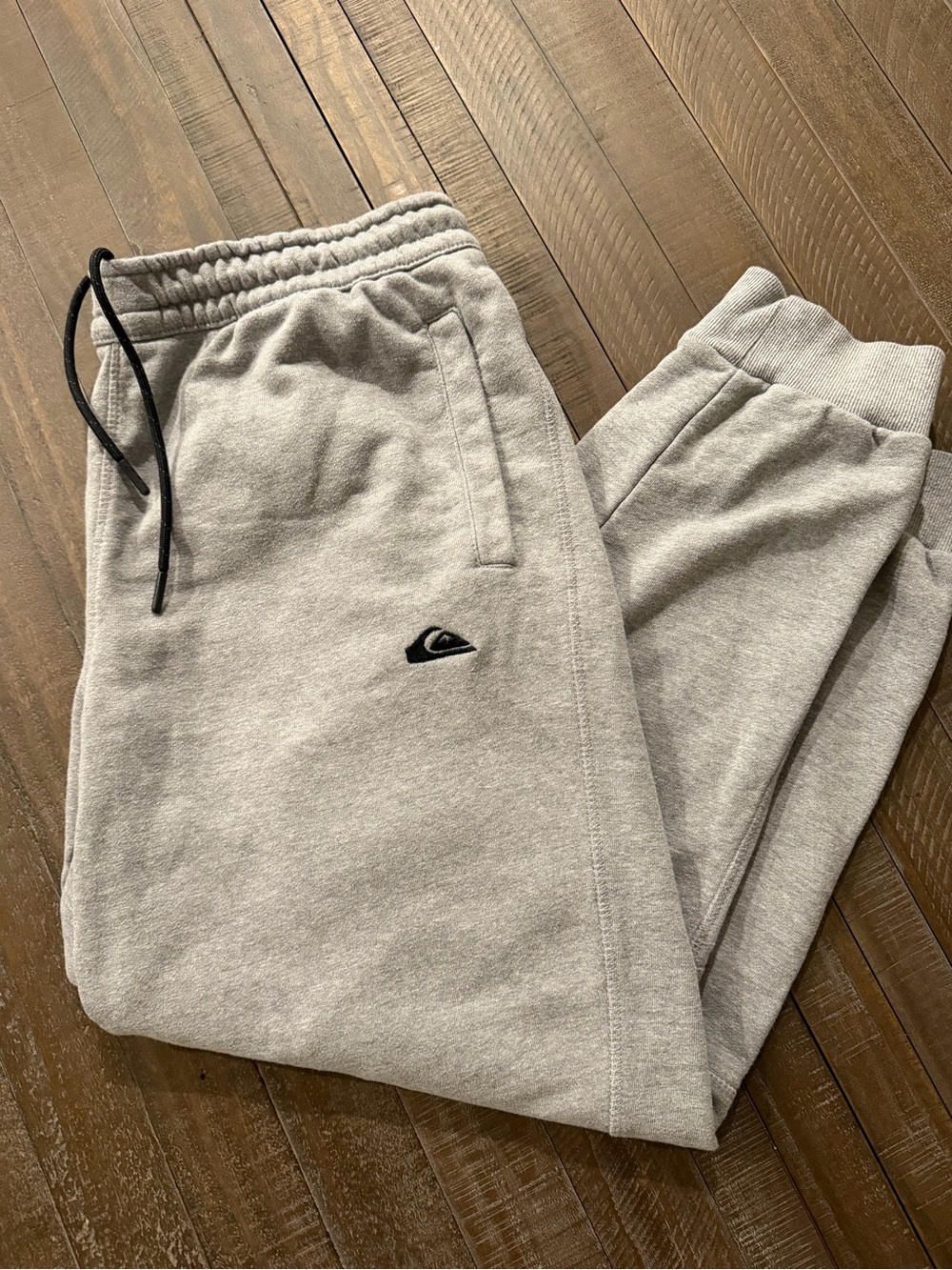 Quiksilver Light Gray Sweatpants with Black Drawstring